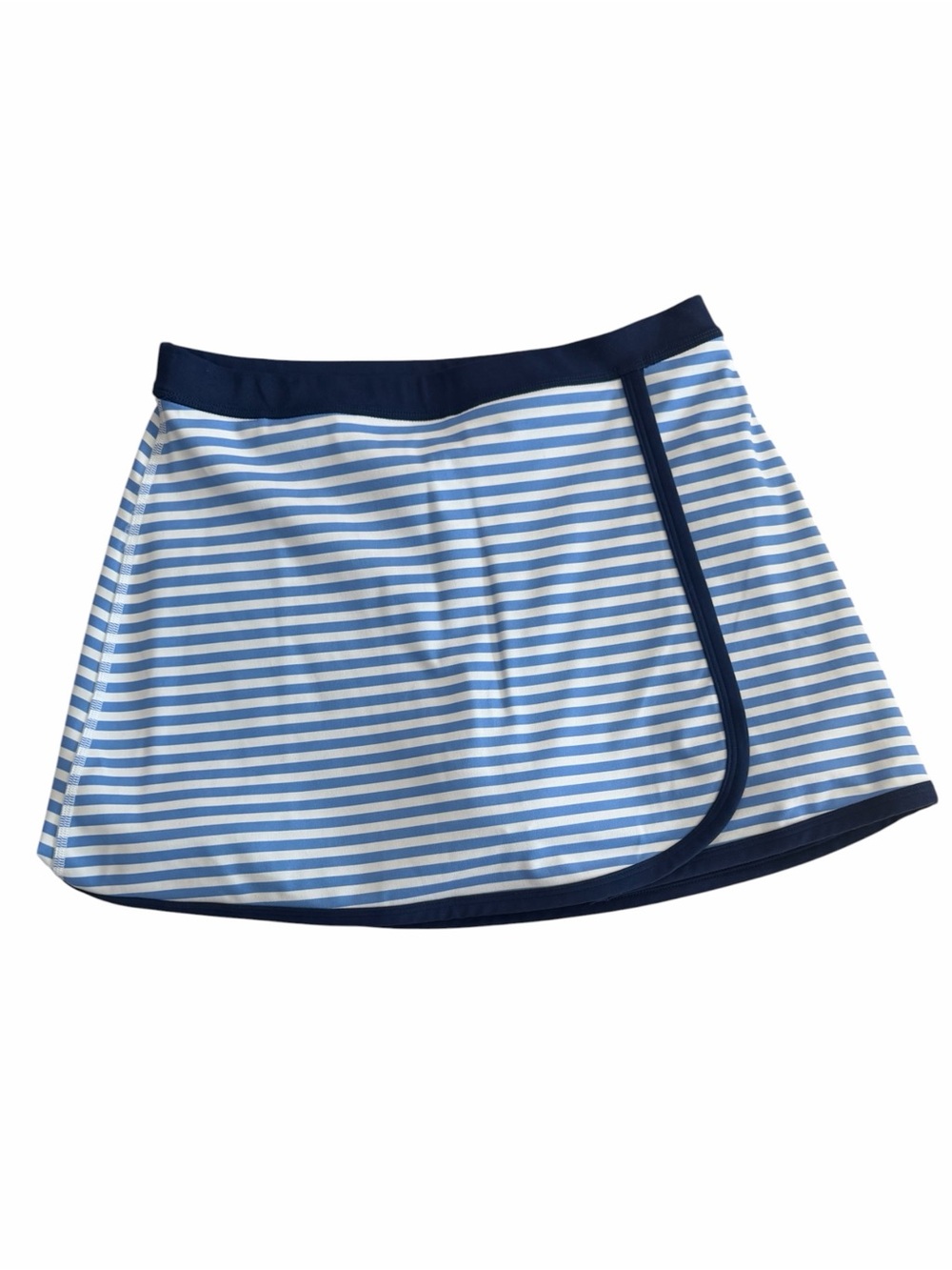 J. Crew Active Blue & White Striped Wrap Skort with Navy Trim